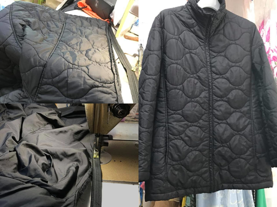 Down jacket zip clearance repair