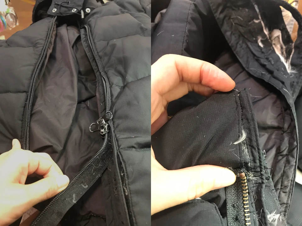 Down jacket zipper repair best sale