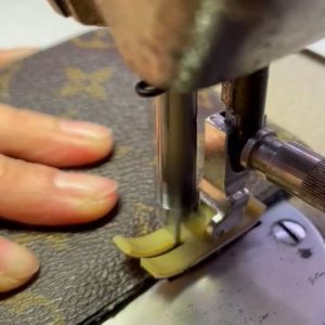 Feature image of sewing of leather wallet.