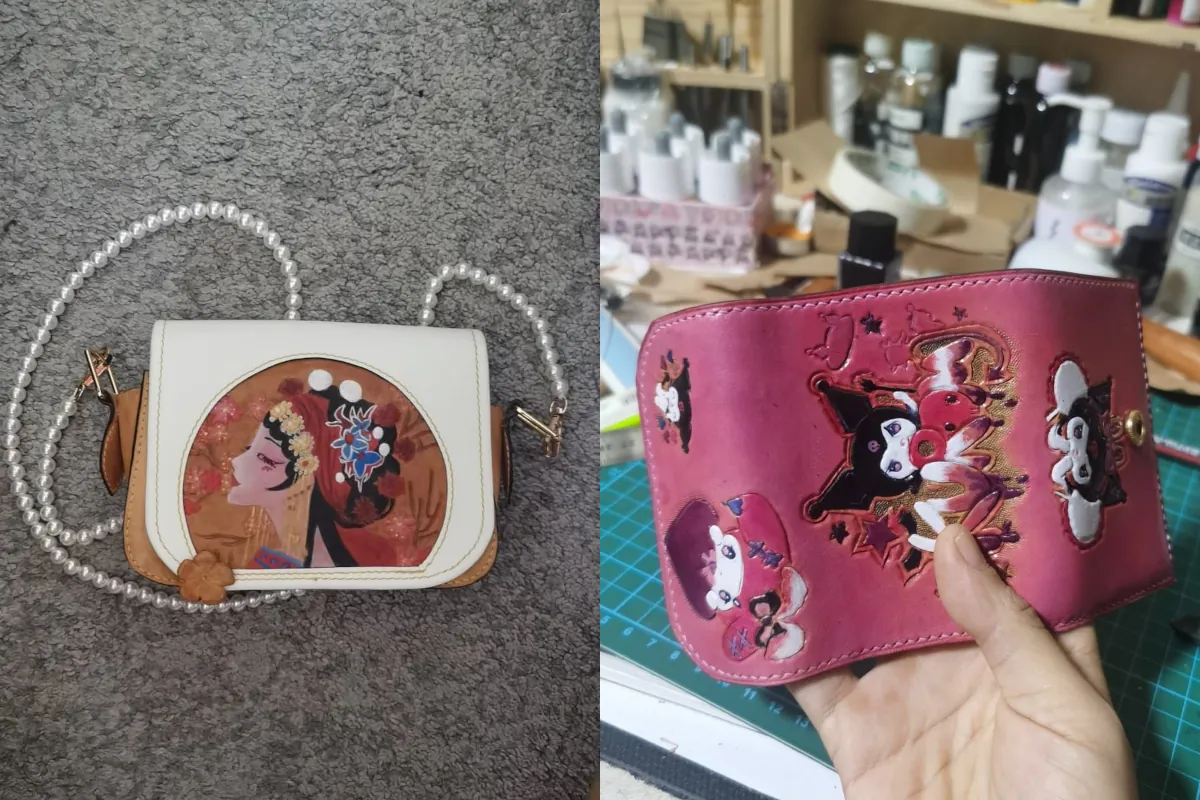 Custom wallet hand painted