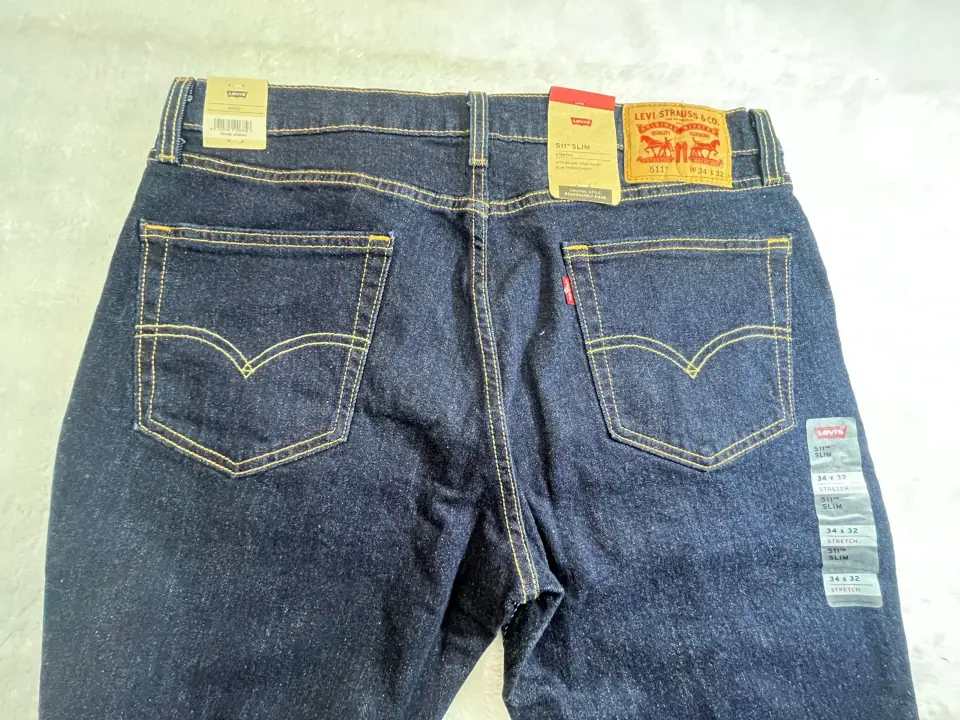A Levi jeans was brought in by a customer to broaden the hem.